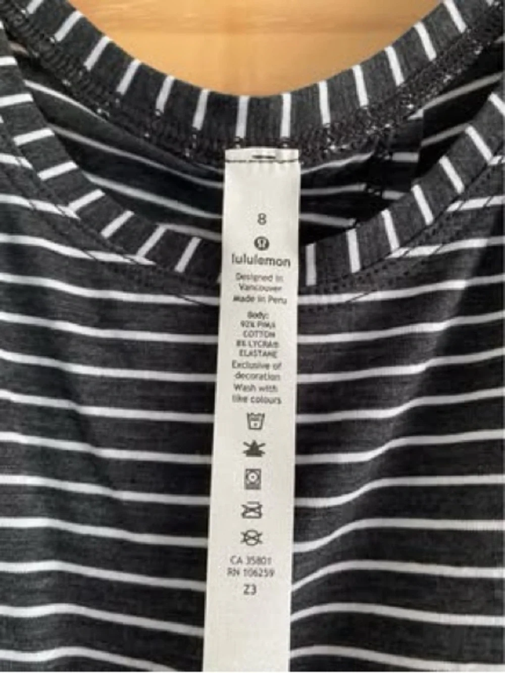 lululemon athletica Navy and White Striped Sleeveless Tank